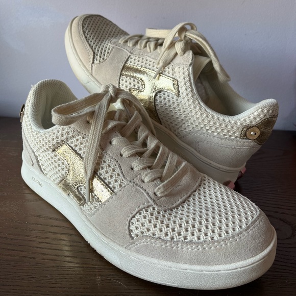 Anthropologie Faguo Hazel Sneaker Gold and Cream Size 38/6.5 - Picture 6 of 8